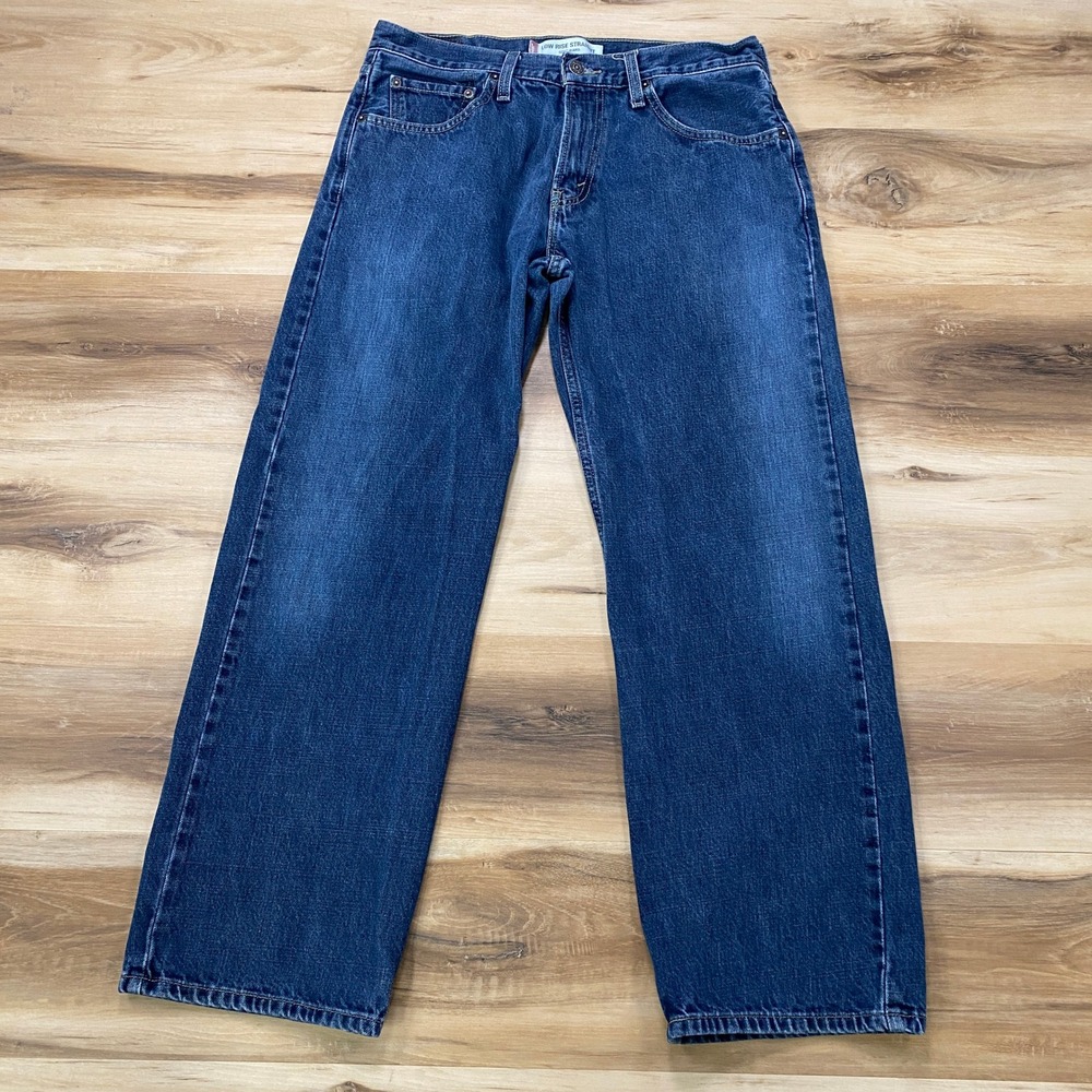 Levis 529 Low Straight Jeans W32 L30 Blue Denim Straight Leg Mid Wash Vintage